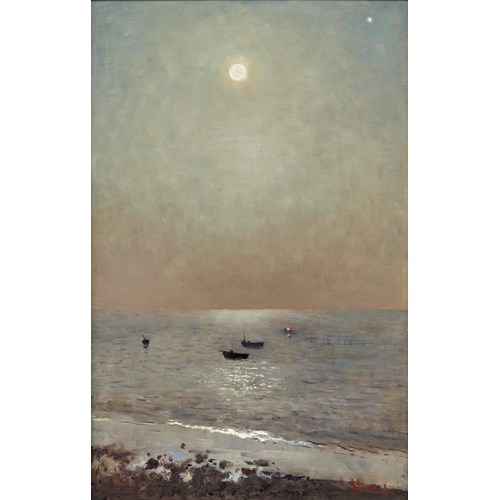 Bord de mer au Havre au clair de lune